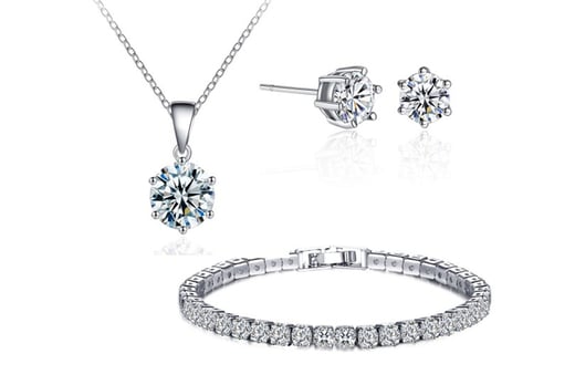 3 Piece Jewellery Set With Crystals From Swarovski London