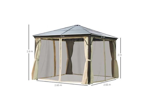 Outsunny X M Hardtop Gazebo Canopy W Polycarbonate Roof Wowcher