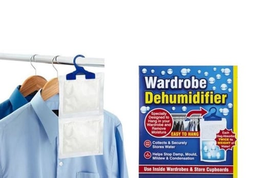 2 X Hanging Wardrobe Dehumidifier Bags Damp Mould Mildew Moisture