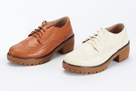 Women’s Leather Brogues - Wowcher