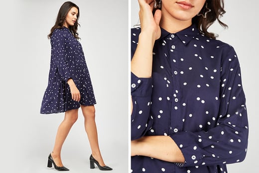 navy polka dot dress uk