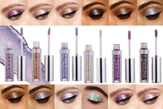 1 or 3 Phoera Glitter Liquid Eyeshadows - 18 Shades! 