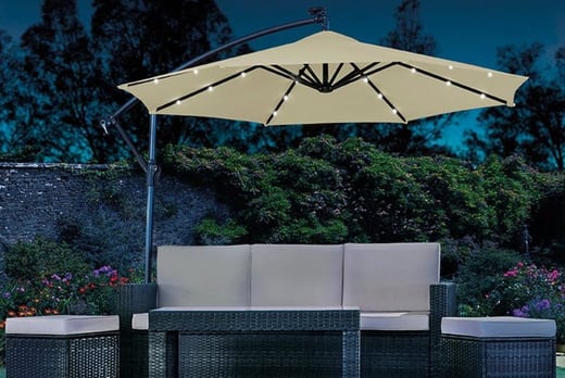 Parasol Solar Light System Garden Furniture Deals In London Parasol Solar Light System Garden, Patio Umbrellas With Solar Lights