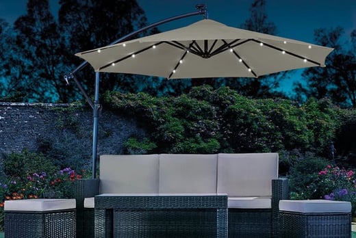 Hanging Parasol Solar Light Garden Furniture Deals In Shop Wowcher