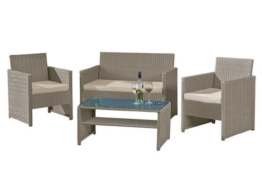 4pc Rattan Garden Lounge Set | Shop | Wowcher