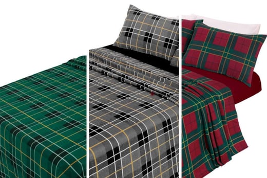 Tartan Brushed Cotton Bedding Sheet Set Bedding Deals In Hull