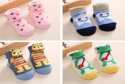 Newborn Baby Non Slip Socks - 7 Designs! | Shop | Wowcher