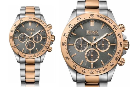 silver and gold hugo boss watch
