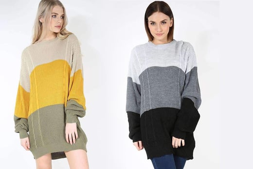 Oversized Knitted Jumper Dress Wowcher