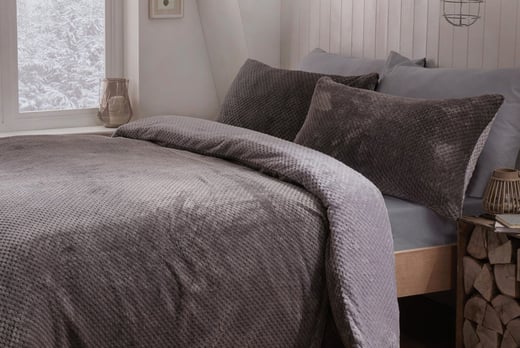 grey teddy duvet