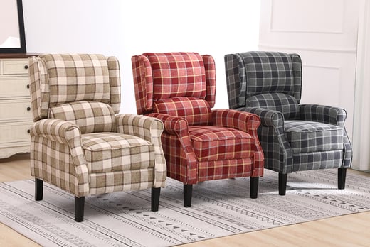 tartan recliner armchair