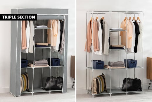 Canvas Effect Fabric Wardrobe Storage Solutions Deals In Shop