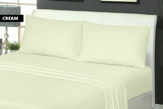 DOUBLE Flannelette Super Soft Sheet Set 100% Brushed Cotton Fitted & Flat Sheet & Pillowcases SIZE BLACK
