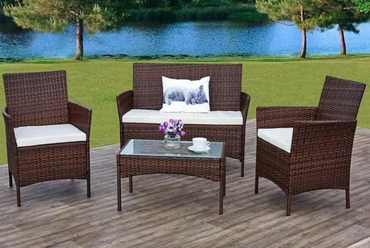 4pc Rattan Garden Furniture Set Shop Livingsocial