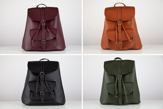 leather look backpack