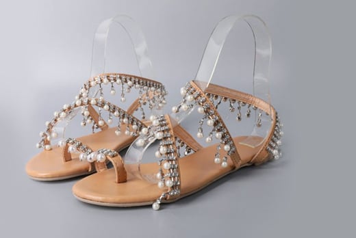 pearl stud gladiator sandals