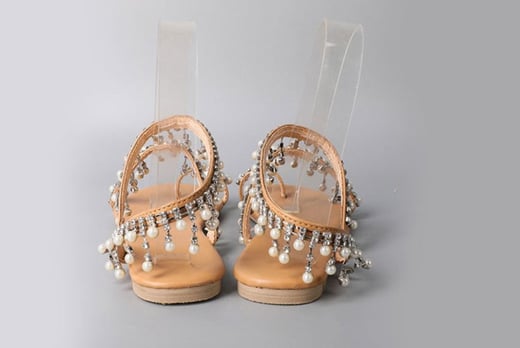 pearl stud gladiator sandals