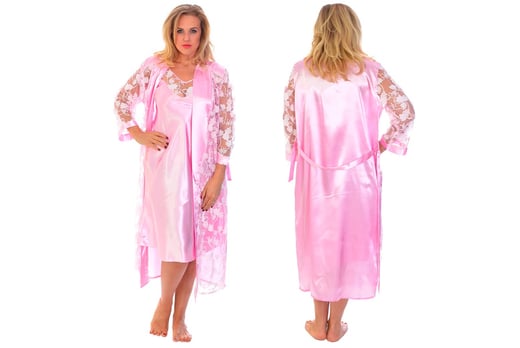 satin night suit with gown