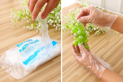 transparent disposable gloves