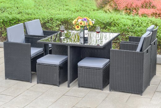 9pc Rattan Cube Set Shop Wowcher