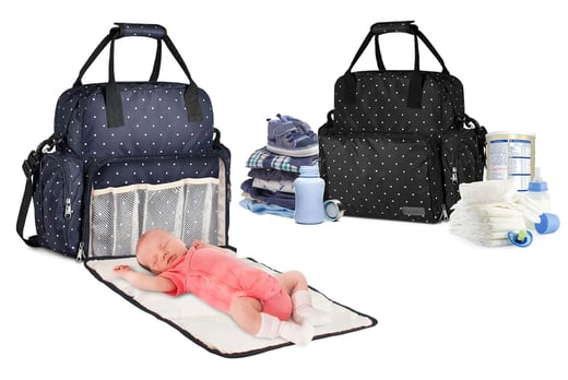 baby bag with changing mat