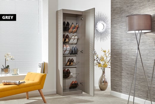 6ft mirrored shoe cabinet