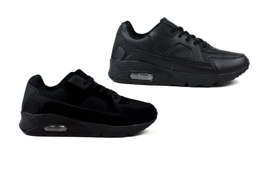 black trainers with white soles men's
