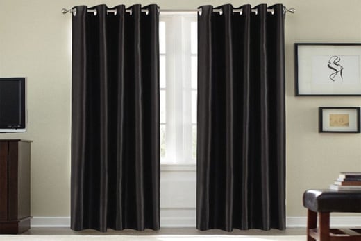 Thermal Blackout Curtains Offer Wowcher, Black Leather Curtains