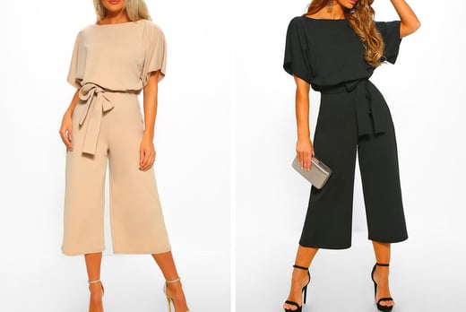 cropped short sleeve jumpsuit