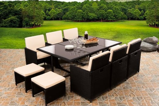 10-Seater Rattan Dining Set