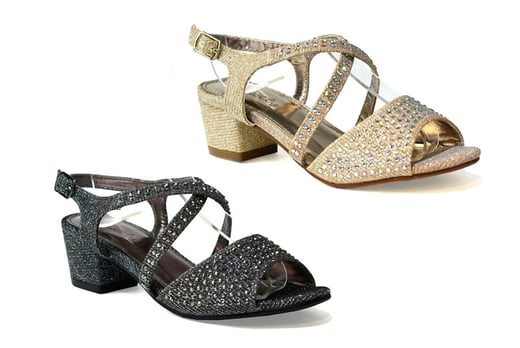 diamante heeled sandals uk
