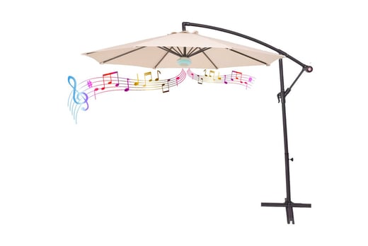 parasol with solar lights and bluetooth