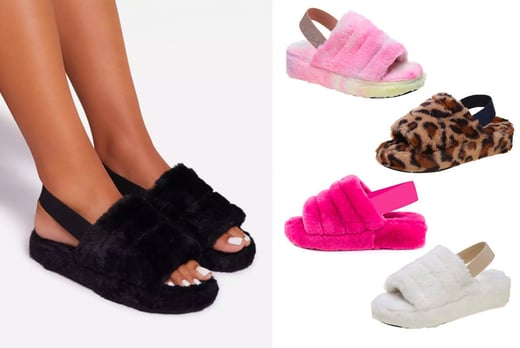 fluffy sliders women