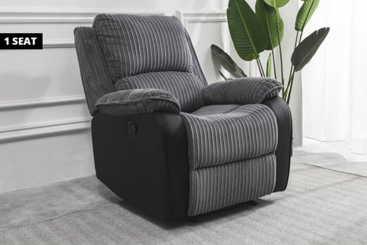 grey fabric recliner sofa set