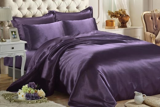 6 Piece Satin Bedding Set Wowcher, Can You Put A King Duvet On Double Bedsheet