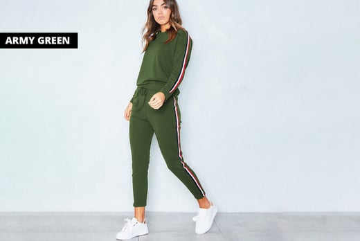 womens stripe tracksuit