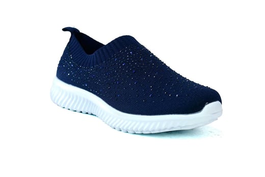 ladies black knitted trainers