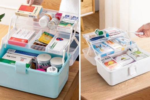 Portable 3-Layer Medicine Storage Cabinet - 4 Colours - Wowcher