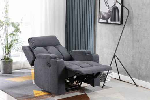 Leather Recliner Sofa - Brown, Grey Or Slate Grey! - Wowcher