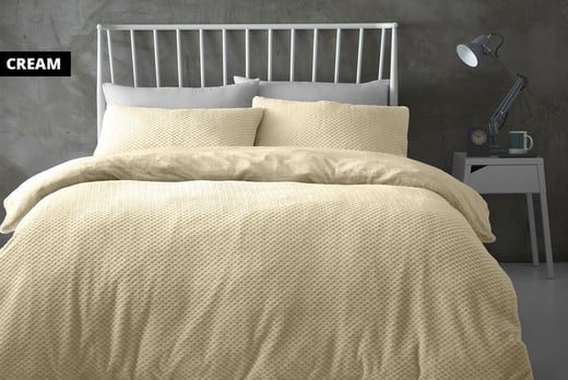 teddy fleece duvet cover set