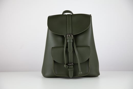 leather look backpack