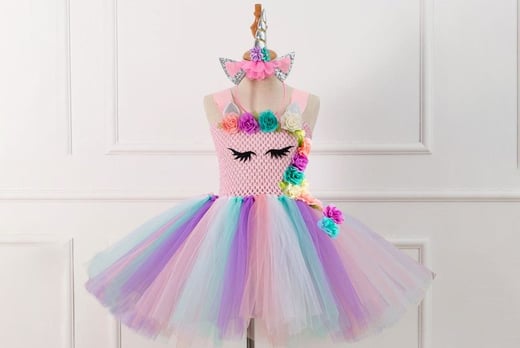 top-good-chain-Mesh-Flower-Unicorn-Princess-Dress-3