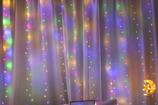 Led Curtain String Lights Deal Wowcher, Curtain Of Lights