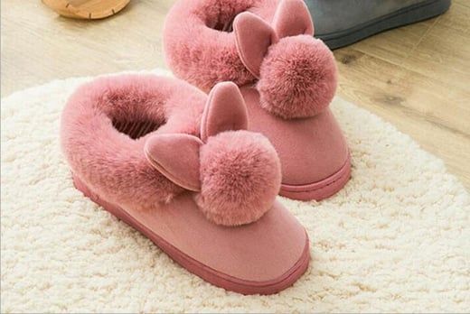 sheepskin fluffy slip on slippers black
