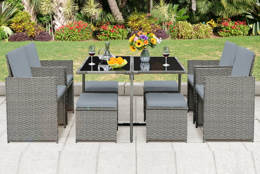 9pc Rattan Cube Furniture Set Shop Wowcher