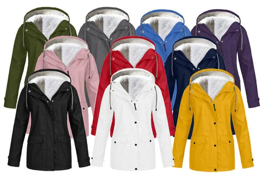 women's fleece lined raincoat with hood