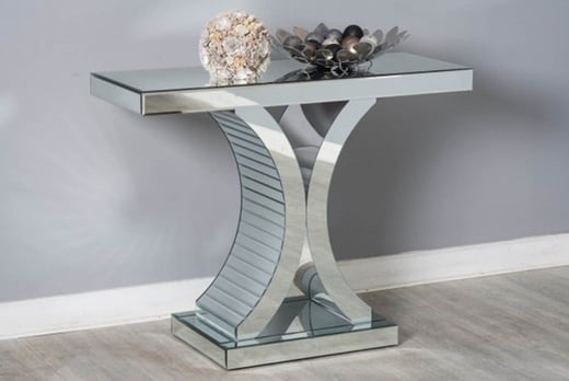 Mirrored C Shape Console Table Deal, Argos Mirrored Glass Side Table