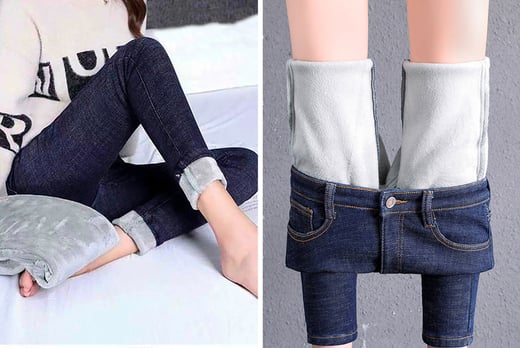 lined stretch jeans
