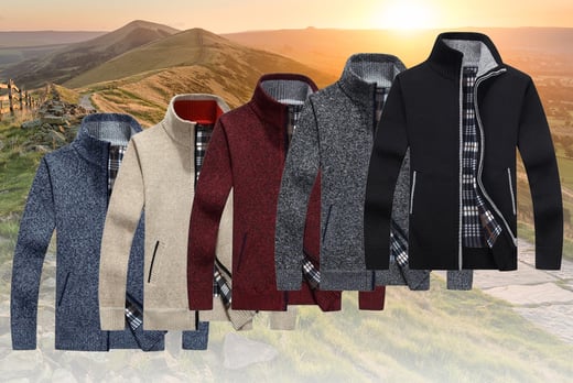 mens fleece cardigan uk