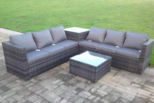 corner rattan grey sofa